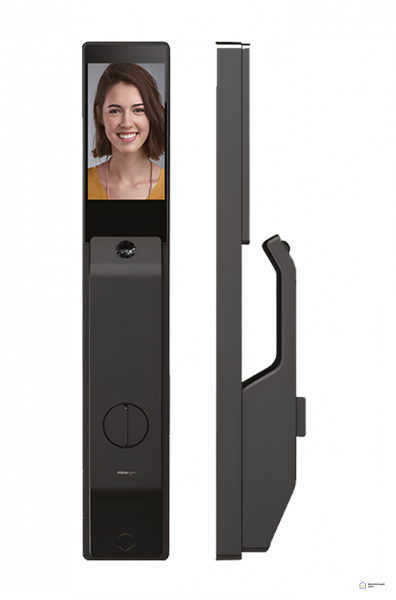 ЭЛЕКТРОННЫЙ ДВЕРНОЙ ЗАМОК MOORGEN T9+ BLACK + RED SWAROVSKI  (3-РИГЕЛЬНАЯ S8)