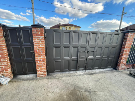 МЕТАЛЛИЧЕСКИЕ ВОРОТА  С КАЛИТКОЙ (3,5 м х 2,10 м) (1 м х 2,10 м)